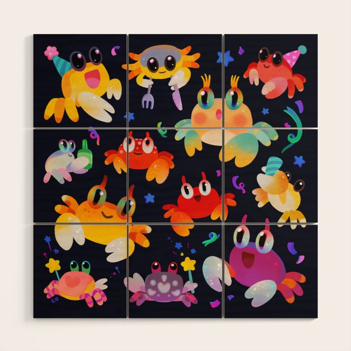 Party crab Wood Wall Art Gallery Image 1