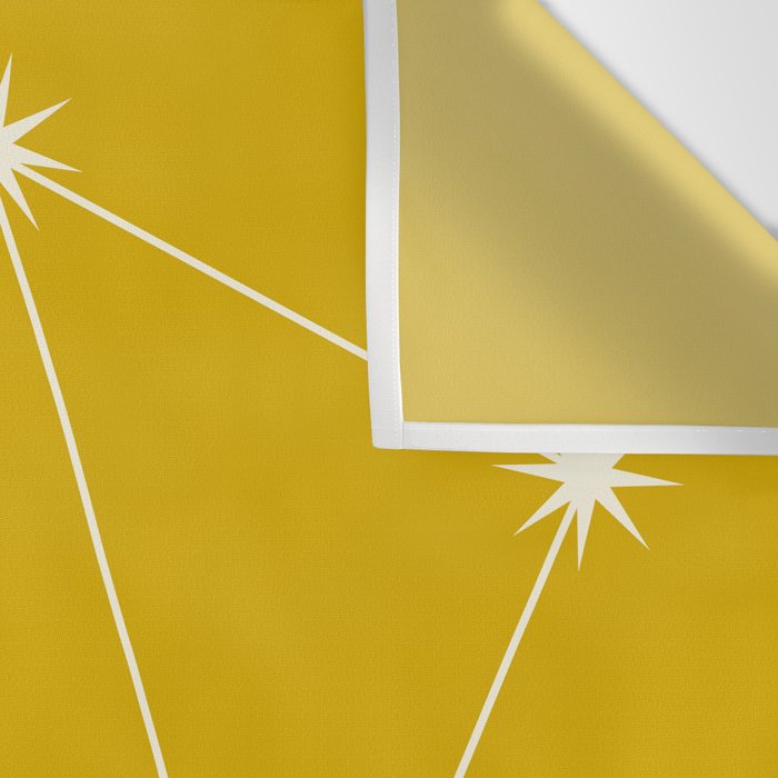 Libra Zodiac Star Constellation Line Art Golden Yellow Wall Tapestry Gallery Image 3