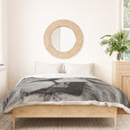 Grouchy Lion being kissed by brunette girl black and white photography Duvet Cover Gallery Image 3