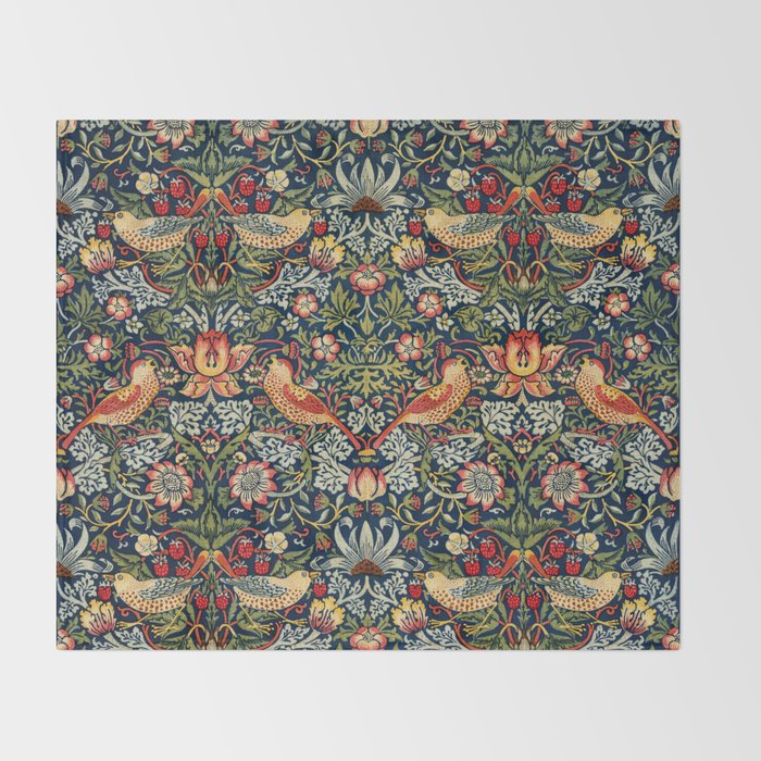 Strawberry Thief by William Morris 1883 Antique Vintage Victorian Jugendstil Art Nouveau Retro  Throw Blanket Gallery Image 2