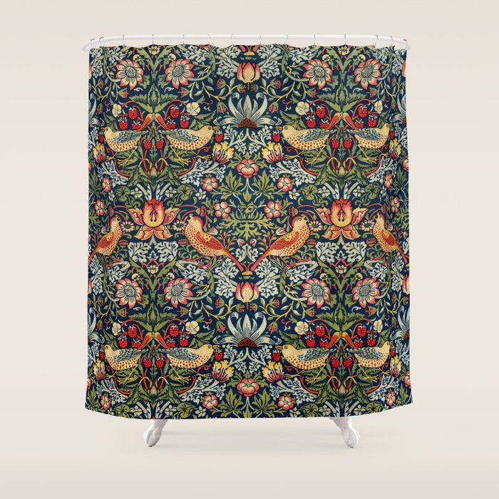 Strawberry Thief by William Morris 1883 Antique Vintage Victorian Jugendstil Art Nouveau Retro  Shower Curtain Gallery Image 1
