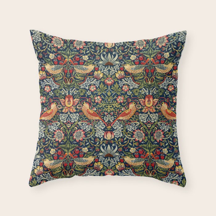 Strawberry Thief by William Morris 1883 Antique Vintage Victorian Jugendstil Art Nouveau Retro  Throw Pillow Gallery Image 6