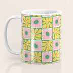 Retro checkered flower art pattern Coffee Mug Gallery Image 3