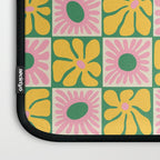Retro checkered flower art pattern Laptop Sleeve Gallery Image 3