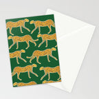 Tropical Animal Print Green Cheetah Illustration Stationery Card Gallery Image 2