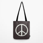 Peace - peace flag, peace, love, woodcut, linocut, vintage, hippie, happy Tote Bag Gallery Image 2