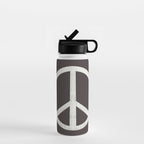 Peace - peace flag, peace, love, woodcut, linocut, vintage, hippie, happy Water Bottle Gallery Image 1