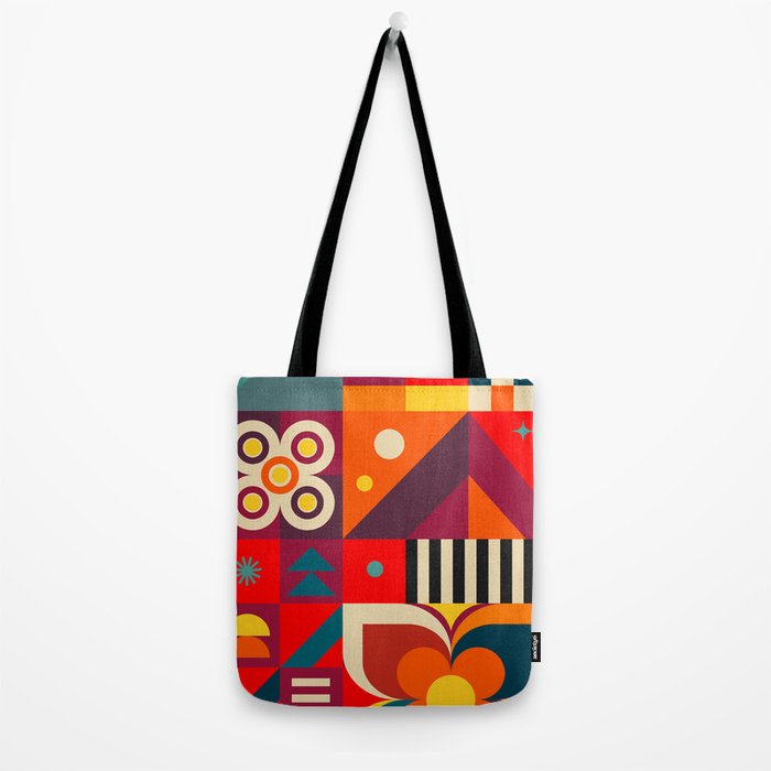 Colorful Happy Geometrics Tote Bag Gallery Image 2