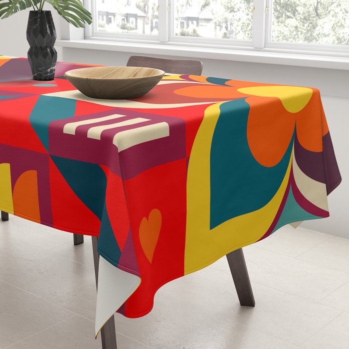 Colorful Happy Geometrics Tablecloth Gallery Image 3