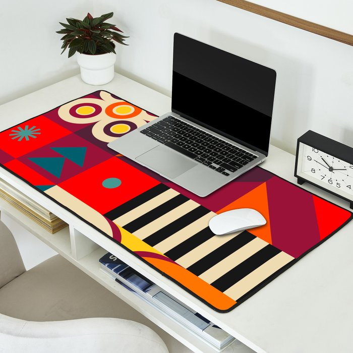 Colorful Happy Geometrics Desk Mat Gallery Image 2