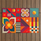 Colorful Happy Geometrics Outdoor Rug Gallery Image 1
