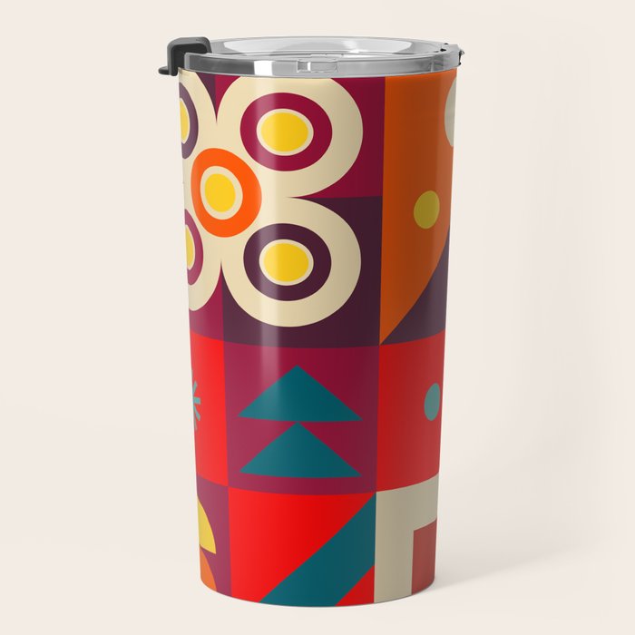 Colorful Happy Geometrics Travel Mug Gallery Image 3