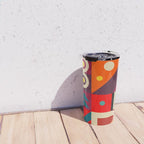Colorful Happy Geometrics Travel Mug Gallery Image 4
