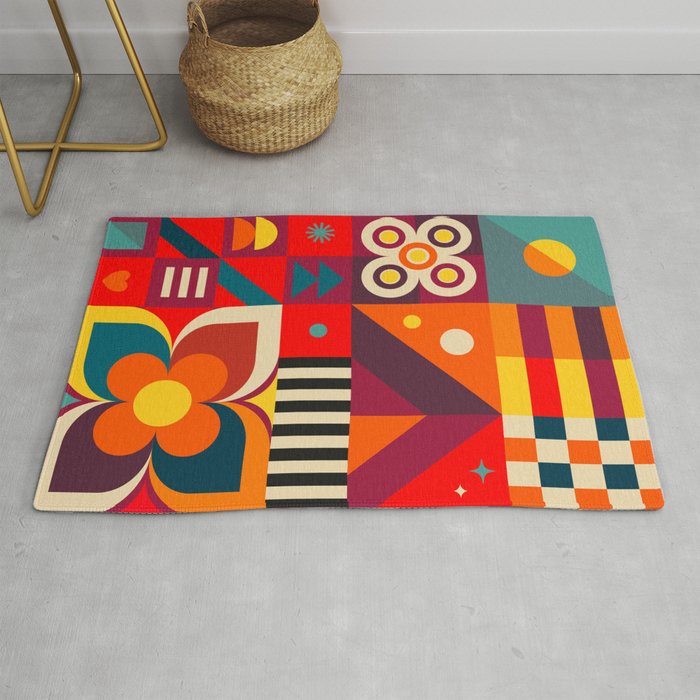 Colorful Happy Geometrics Rug Gallery Image 1