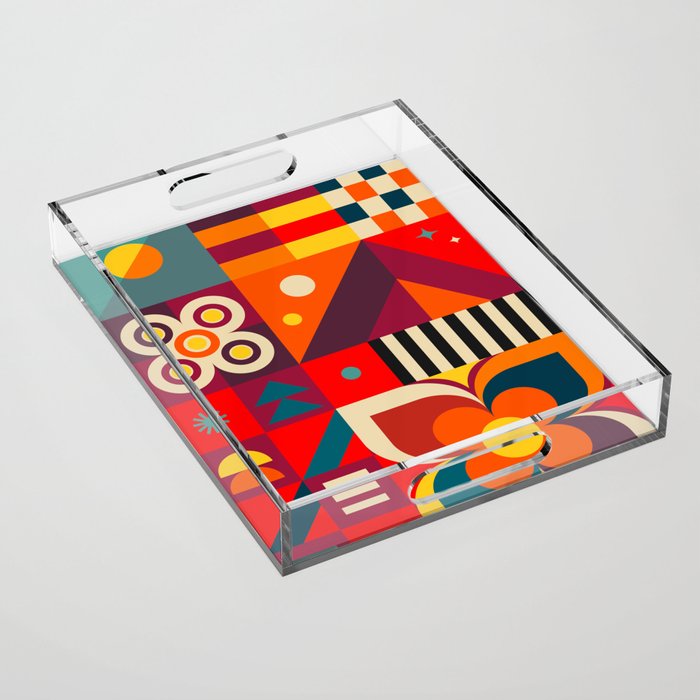 Colorful Happy Geometrics Acrylic Tray Gallery Image 1