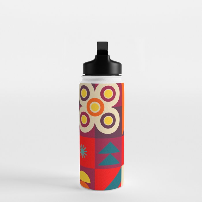 Colorful Happy Geometrics Water Bottle Gallery Image 3
