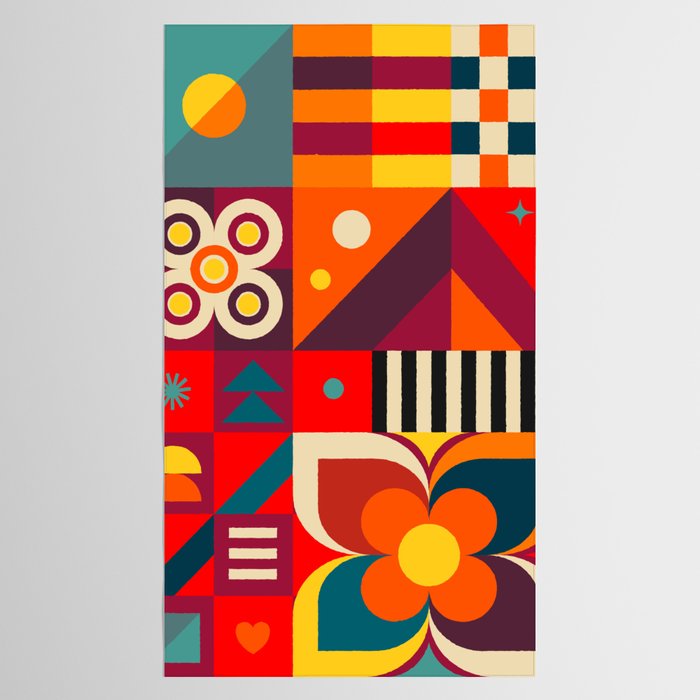 Colorful Happy Geometrics Tablecloth Gallery Image 2