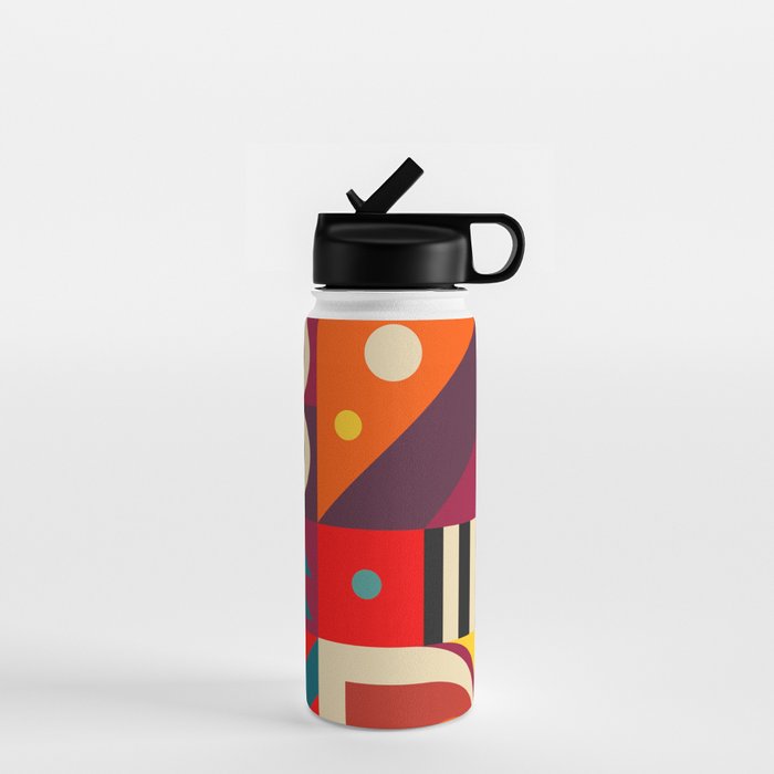 Colorful Happy Geometrics Water Bottle Gallery Image 1