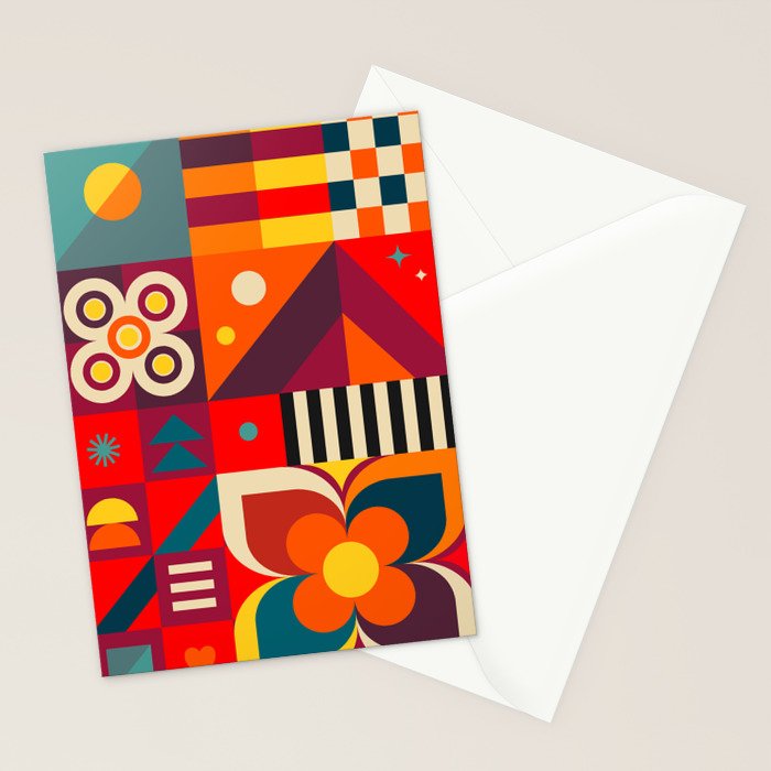 Colorful Happy Geometrics Stationery Card Gallery Image 2