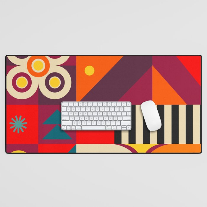 Colorful Happy Geometrics Desk Mat Gallery Image 1