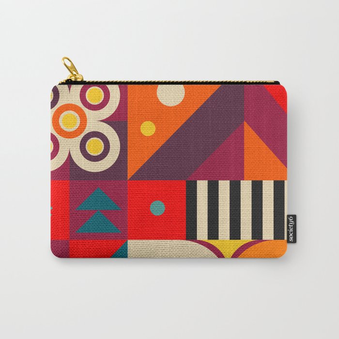 Colorful Happy Geometrics Carry All Pouch Gallery Image 1
