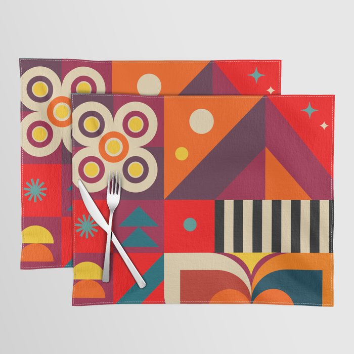 Colorful Happy Geometrics Placemat Gallery Image 1