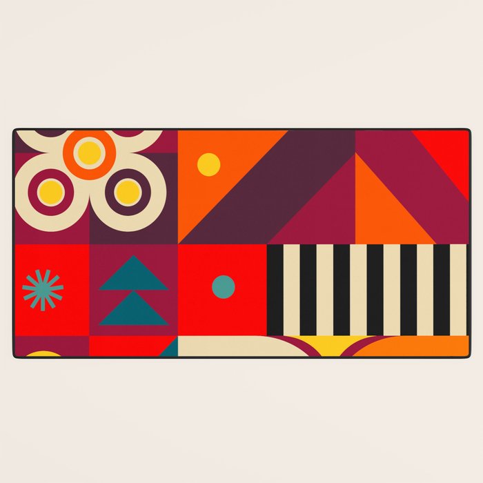 Colorful Happy Geometrics Desk Mat Gallery Image 3