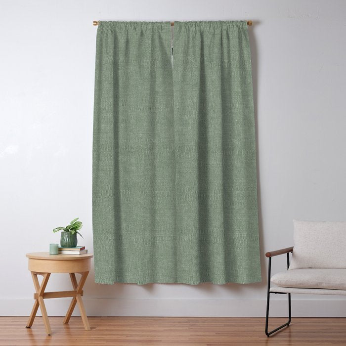 solid woven - sage Window Curtain Gallery Image 5