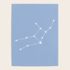 Virgo Zodiac Star Constellation Line Art Sky Blue Poster Gallery Image 4
