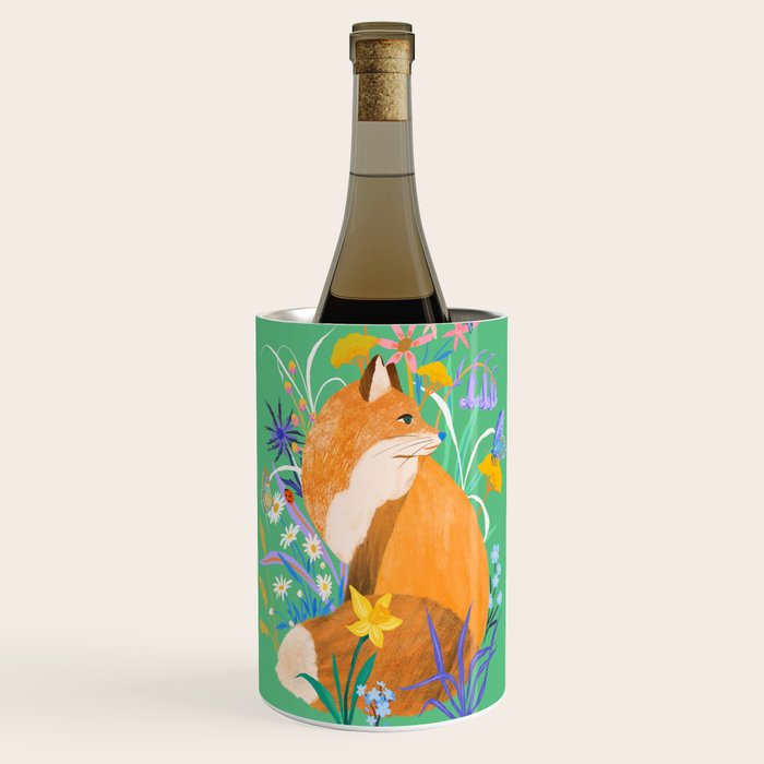 Fox in Flower Garden Wine Chiller Gallery Image 1