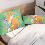 Fox in Flower Garden Pillow Sham Gallery Image 2
