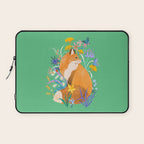 Fox in Flower Garden Laptop Sleeve Gallery Image 1
