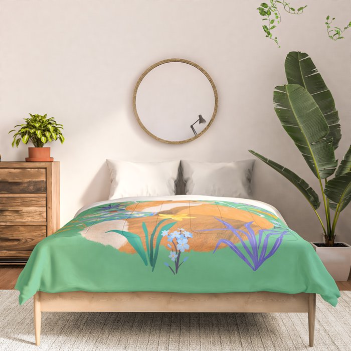 Fox in Flower Garden Comforter Gallery Image 3