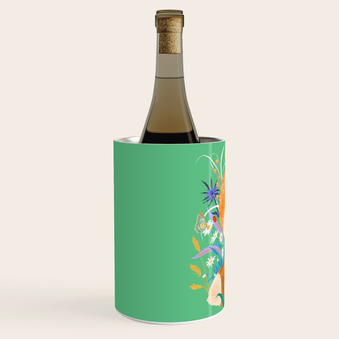 Fox in Flower Garden Wine Chiller Gallery Image 2