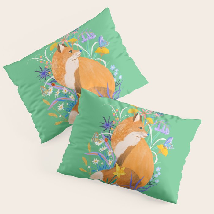Fox in Flower Garden Pillow Sham Gallery Image 3