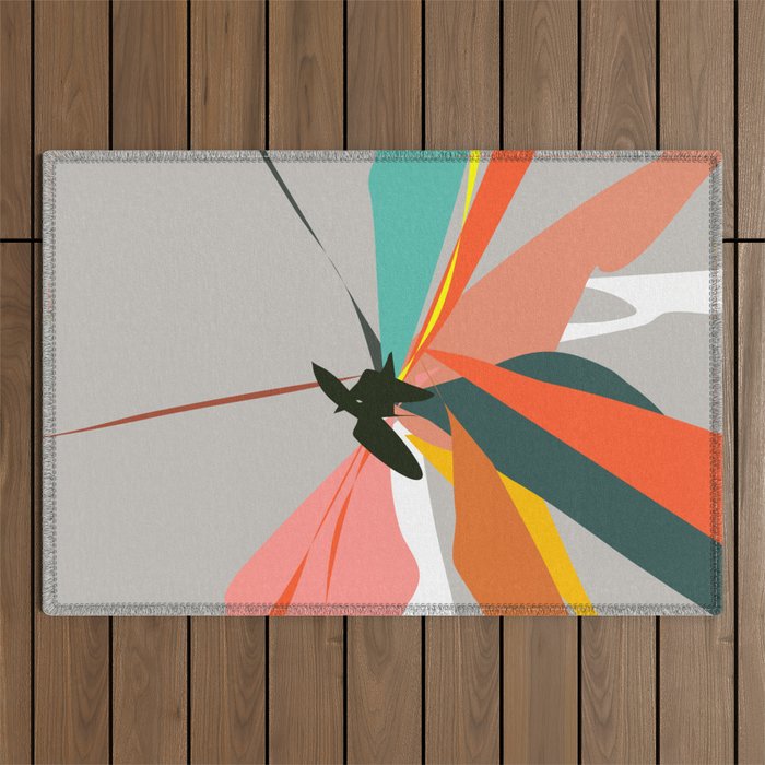 Abstract Floral 03B Outdoor Rug Gallery Image 1