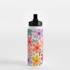 Botanical Garden -Colorful Daisy Bloom Water Bottle Gallery Image 2