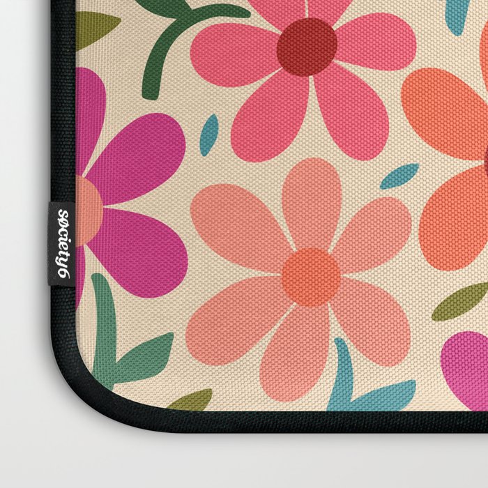 Botanical Garden -Colorful Daisy Bloom Laptop Sleeve Gallery Image 3
