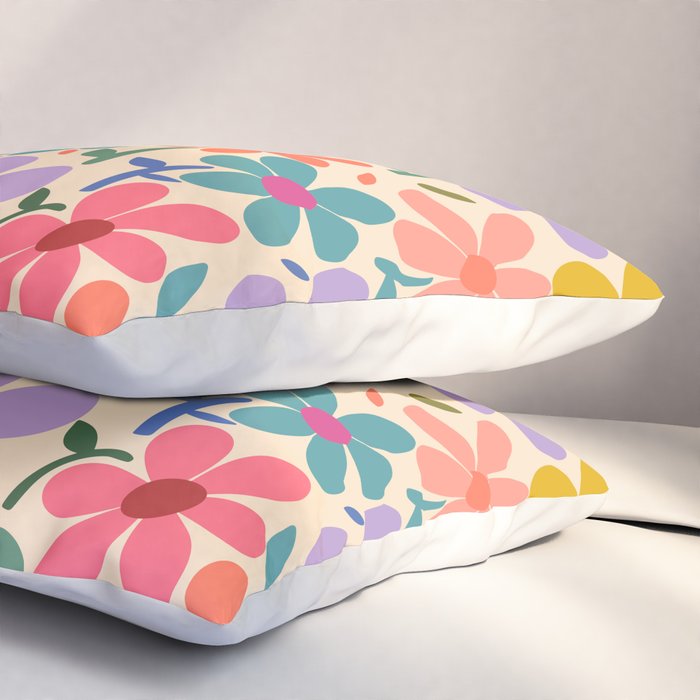 Botanical Garden -Colorful Daisy Bloom Pillow Sham Gallery Image 3