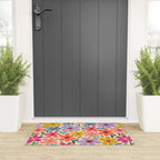Botanical Garden -Colorful Daisy Bloom Welcome Mat Gallery Image 3