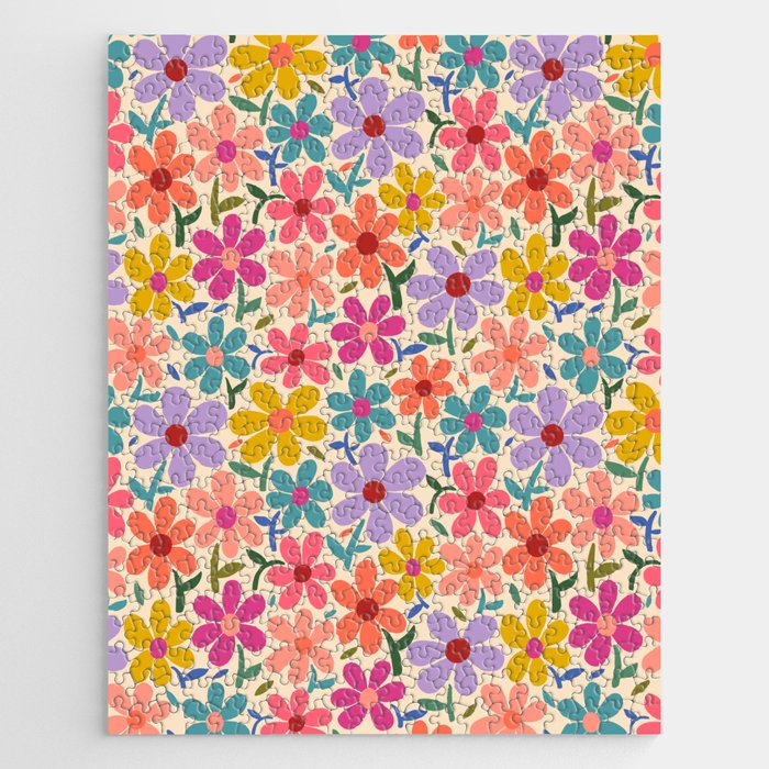 Botanical Garden -Colorful Daisy Bloom Jigsaw Puzzle Gallery Image 1