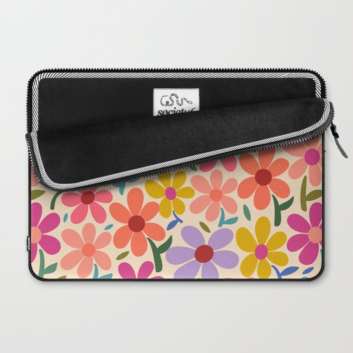 Botanical Garden -Colorful Daisy Bloom Laptop Sleeve Gallery Image 2