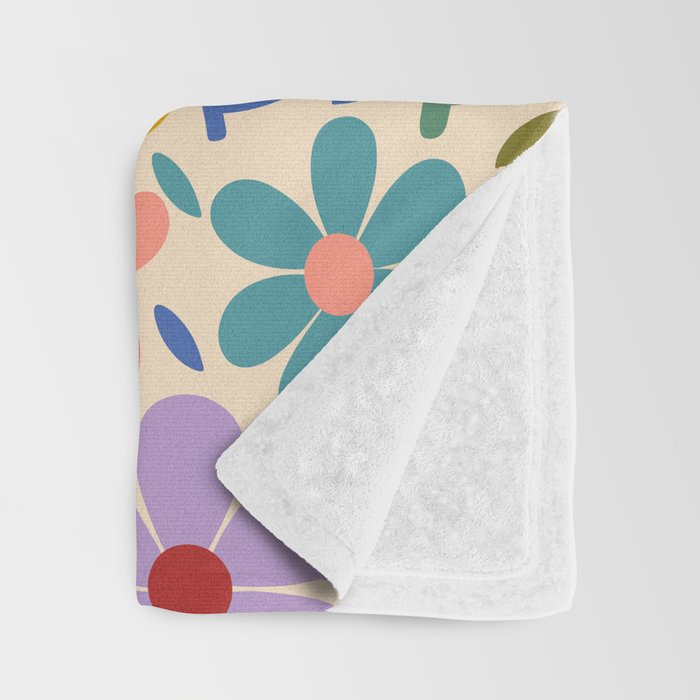 Botanical Garden -Colorful Daisy Bloom Throw Blanket Gallery Image 3