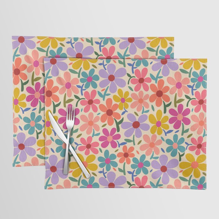 Botanical Garden -Colorful Daisy Bloom Placemat Gallery Image 1