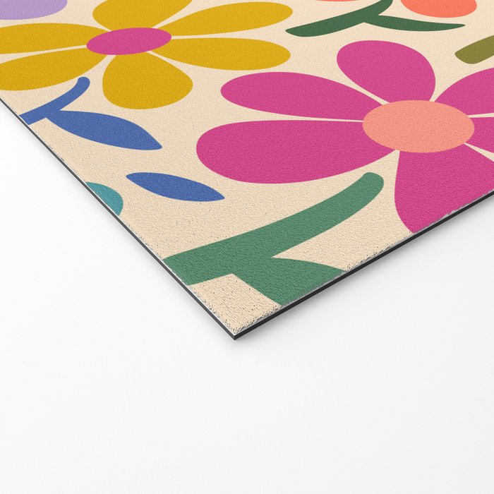 Botanical Garden -Colorful Daisy Bloom Welcome Mat Gallery Image 2