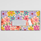 Botanical Garden -Colorful Daisy Bloom Desk Mat Gallery Image 1