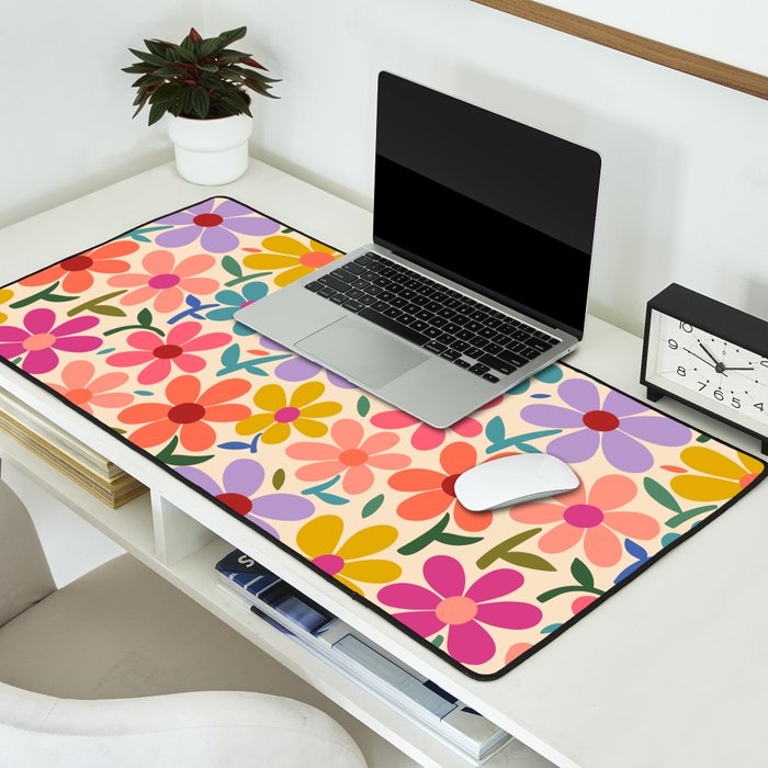 Botanical Garden -Colorful Daisy Bloom Desk Mat Gallery Image 2