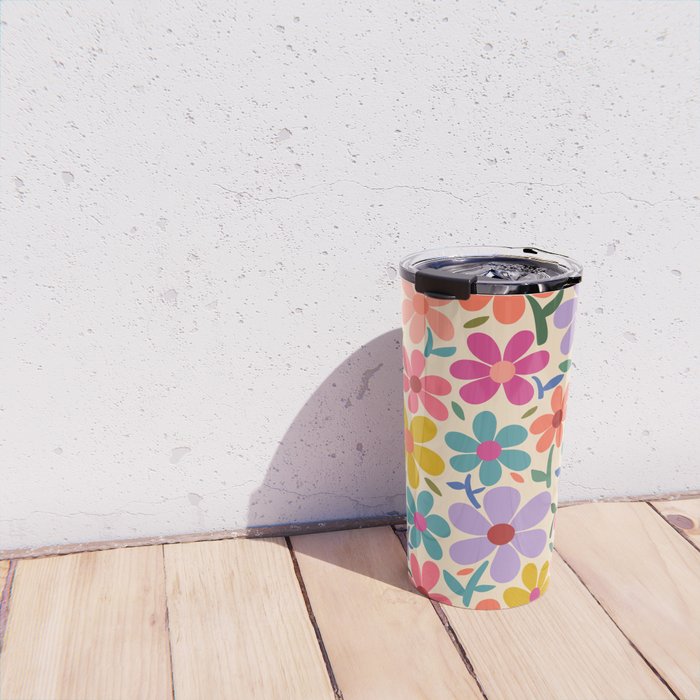 Botanical Garden -Colorful Daisy Bloom Travel Mug Gallery Image 4