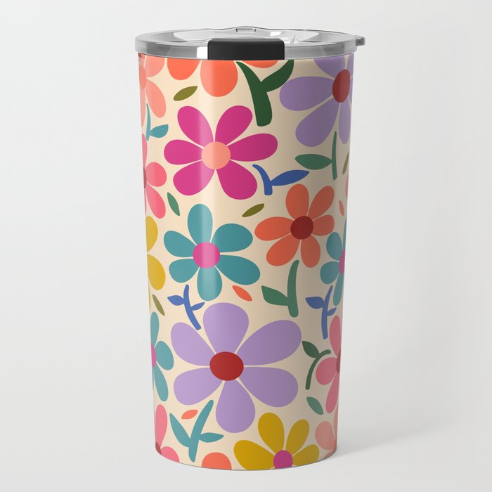 Botanical Garden -Colorful Daisy Bloom Travel Mug