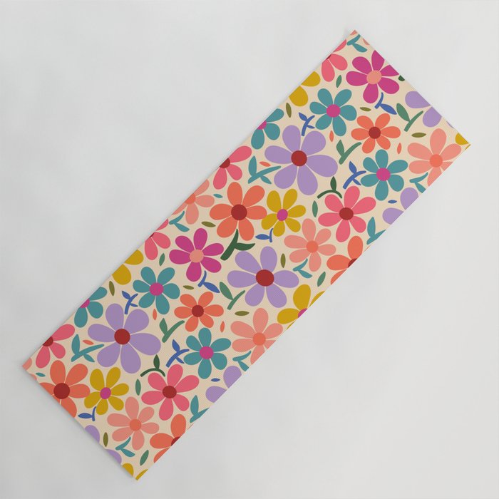 Botanical Garden -Colorful Daisy Bloom Yoga Mat Gallery Image 1
